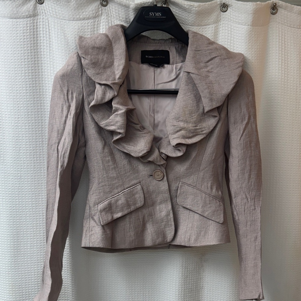 BCBGMaxAzria Ruffled Blazer - Soft Lavender